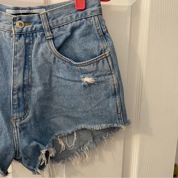 Vintage Anchor Blue Denim Jean Shorts with custom studs - Picture 4 of 9